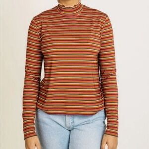 Jackson Rowe Align Turtleneck in All-Spice Stripe Size XL